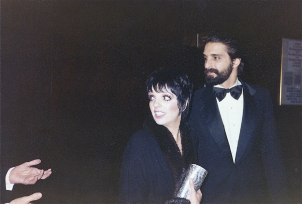 Liza Minnelli and Mark Garo at after-party for TV special, "Night of 100 Star."  (1982)